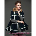 fashional england big plaid lady cape coat in Guangzhou